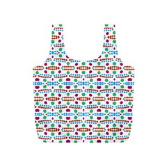 Retro Pink Green Blue Orange Dots Pattern Full Print Recycle Bag (s) by BrightVibesDesign