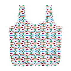 Retro Pink Green Blue Orange Dots Pattern Full Print Recycle Bag (l) by BrightVibesDesign