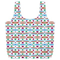 Retro Pink Green Blue Orange Dots Pattern Full Print Recycle Bag (xl) by BrightVibesDesign