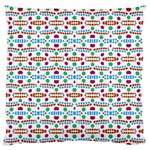 Retro Pink Green Blue Orange Dots Pattern Large Flano Cushion Case (Two Sides) Front