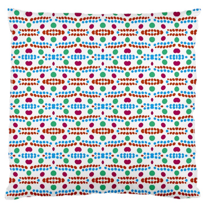 Retro Pink Green Blue Orange Dots Pattern Large Flano Cushion Case (Two Sides)