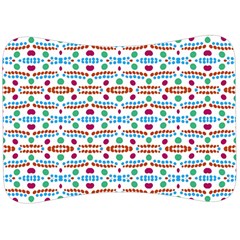 Retro Pink Green Blue Orange Dots Pattern Velour Seat Head Rest Cushion by BrightVibesDesign