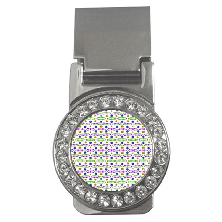 Retro Blue Purple Green Olive Dot Pattern Money Clips (CZ) 