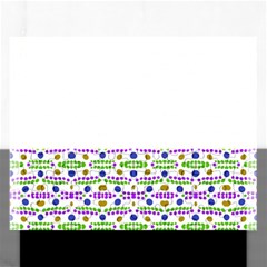 Retro Blue Purple Green Olive Dot Pattern Rectangular Jigsaw Puzzl by BrightVibesDesign