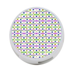 Retro Blue Purple Green Olive Dot Pattern 4-port Usb Hub (one Side) by BrightVibesDesign