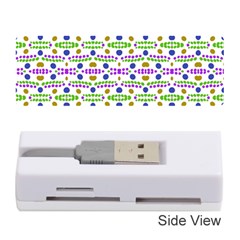 Retro Blue Purple Green Olive Dot Pattern Memory Card Reader (stick) by BrightVibesDesign