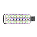 Retro Blue Purple Green Olive Dot Pattern Portable USB Flash (Two Sides) Front