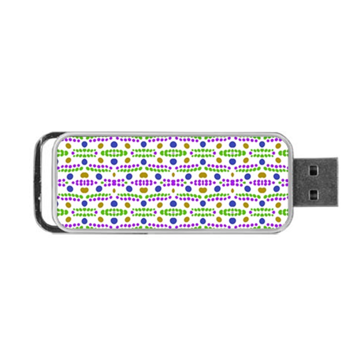 Retro Blue Purple Green Olive Dot Pattern Portable USB Flash (Two Sides)