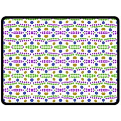 Retro Blue Purple Green Olive Dot Pattern Double Sided Fleece Blanket (large)  by BrightVibesDesign