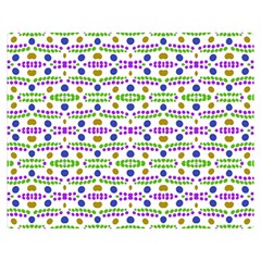 Retro Blue Purple Green Olive Dot Pattern Double Sided Flano Blanket (medium)  by BrightVibesDesign