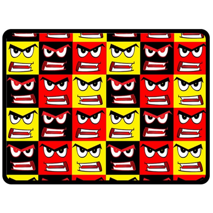 Angry face Fleece Blanket (Large) 