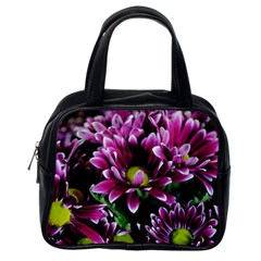 Maroon And White Mums Classic Handbag (One Side)