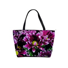 Maroon And White Mums Classic Shoulder Handbag