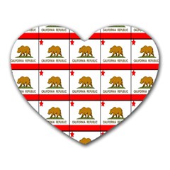 Calif Bear Flag Heart Mousepads by ArtworkByPatrick