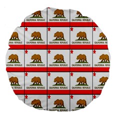 Calif Bear Flag Large 18  Premium Round Cushions by ArtworkByPatrick