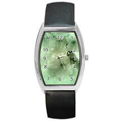 Wonderful Flowers In Soft Colors Barrel Style Metal Watch