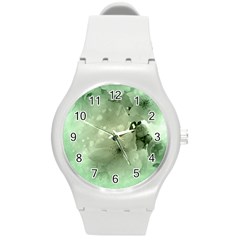 Wonderful Flowers In Soft Colors Round Plastic Sport Watch (m) by FantasyWorld7