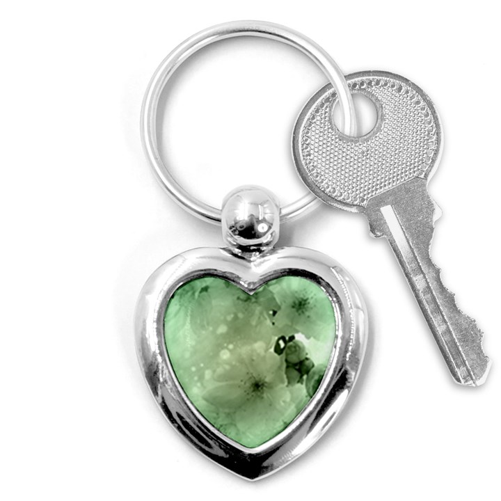 Wonderful Flowers In Soft Colors Key Chains (Heart) 