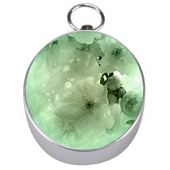 Wonderful Flowers In Soft Colors Silver Compasses