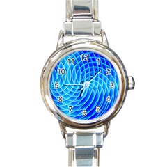 Background Light Glow Abstract Art Round Italian Charm Watch by Sapixe