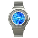 Background Light Glow Abstract Art Stainless Steel Watch Front