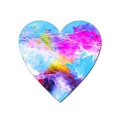 Background Drips Fluid Colorful Heart Magnet by Sapixe