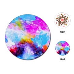 Background Drips Fluid Colorful Playing Cards (round) by Sapixe