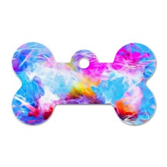 Background Drips Fluid Colorful Dog Tag Bone (one Side) by Sapixe