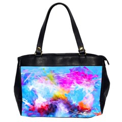 Background Drips Fluid Colorful Oversize Office Handbag (2 Sides)