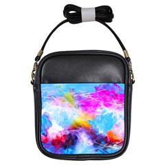 Background Drips Fluid Colorful Girls Sling Bag by Sapixe