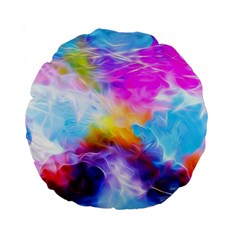 Background Drips Fluid Colorful Standard 15  Premium Round Cushions by Sapixe