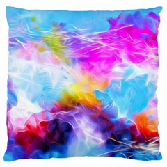 Background Drips Fluid Colorful Large Flano Cushion Case (one Side) by Sapixe