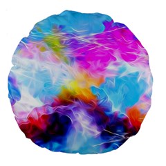 Background Drips Fluid Colorful Large 18  Premium Flano Round Cushions by Sapixe