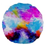 Background Drips Fluid Colorful Large 18  Premium Flano Round Cushions Back