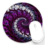 Fractal Background Swirl Art Skull Round Mousepads Front