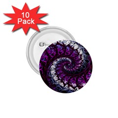 Fractal Background Swirl Art Skull 1 75  Buttons (10 Pack) by Sapixe