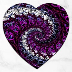 Fractal Background Swirl Art Skull Jigsaw Puzzle (heart) by Sapixe