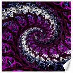 Fractal Background Swirl Art Skull Canvas 12  X 12 