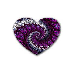 Fractal Background Swirl Art Skull Heart Coaster (4 Pack)  by Sapixe