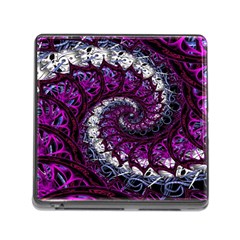 Fractal Background Swirl Art Skull Memory Card Reader (square 5 Slot) by Sapixe