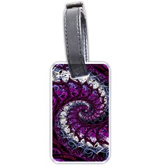 Fractal Background Swirl Art Skull Luggage Tags (one Side)  by Sapixe