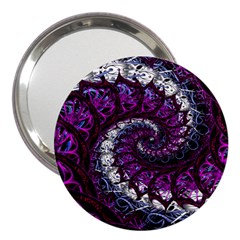 Fractal Background Swirl Art Skull 3  Handbag Mirrors by Sapixe