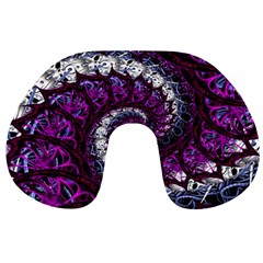 Fractal Background Swirl Art Skull Travel Neck Pillows