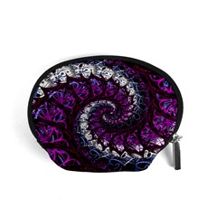 Fractal Background Swirl Art Skull Accessory Pouch (small) by Sapixe