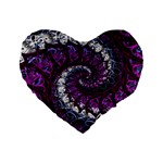 Fractal Background Swirl Art Skull Standard 16  Premium Flano Heart Shape Cushions Front