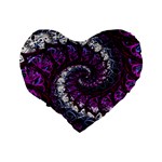 Fractal Background Swirl Art Skull Standard 16  Premium Flano Heart Shape Cushions Back