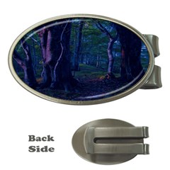 Beeches Tree Forest Beech Shadows Money Clips (oval)  by Sapixe