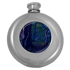 Beeches Tree Forest Beech Shadows Round Hip Flask (5 Oz) by Sapixe