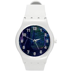 Beeches Tree Forest Beech Shadows Round Plastic Sport Watch (m) by Sapixe