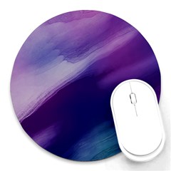 Purple Background Art Abstract Watercolor Round Mousepads by Sapixe